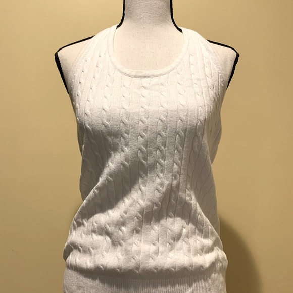 Tops - Classic White Cable Knit Halter